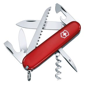 Navaja Camper color Rojo con diseño Victorinox