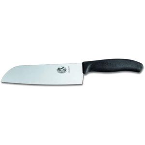 Cuchillo Santoku Swiss Classic color Negro. Hoja 17 cm. Blister Victorinox