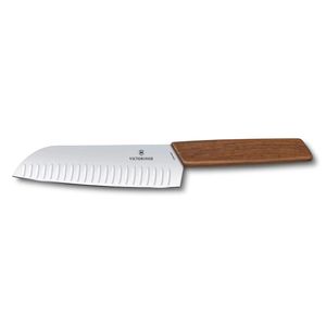 Cuchillo Santoku Swiss Modern color Café. Hoja 17 cm. Victorinox