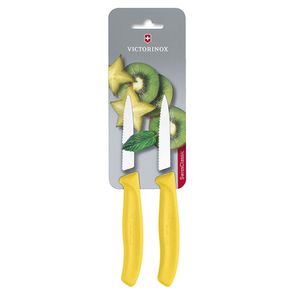 Cuchillo Verdura Swiss Classic dentado color Amarillo. Hoja 8 cm. Victorinox