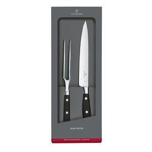 Set Asado Grand Maítre color Negro. Hoja 15 y 20 cm. Victorinox