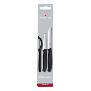 Set de cuchillos mondadores Swiss Classic con pelador, 3 piezas color Negro Victorinox