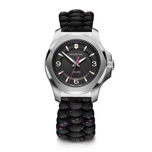 Reloj I.N.O.X. V dial negro, correa paracord negro.