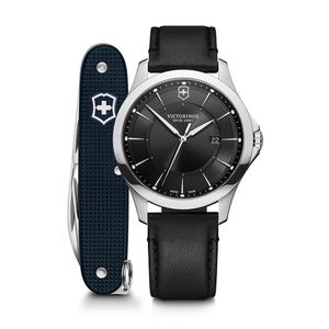 Reloj Alliance negro con navaja suiza negra