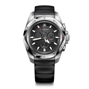 Reloj INOX Chrono 43 mm correa caucho dial negro Victorinox