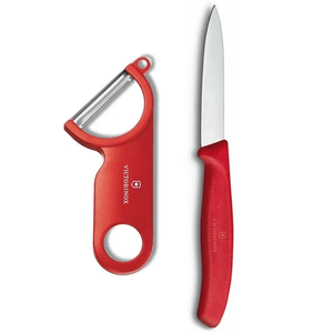 Pack Pelador y cuchillo de verdura 8 cm rojo Victorinox